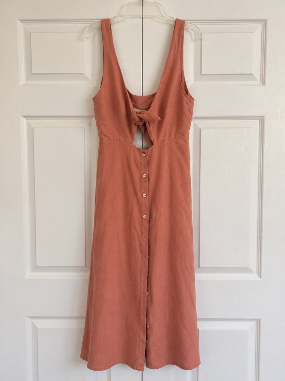 Mara Hoffman Light Pink/Rose Tie-Front Button-Down Midi Dress – Size 6